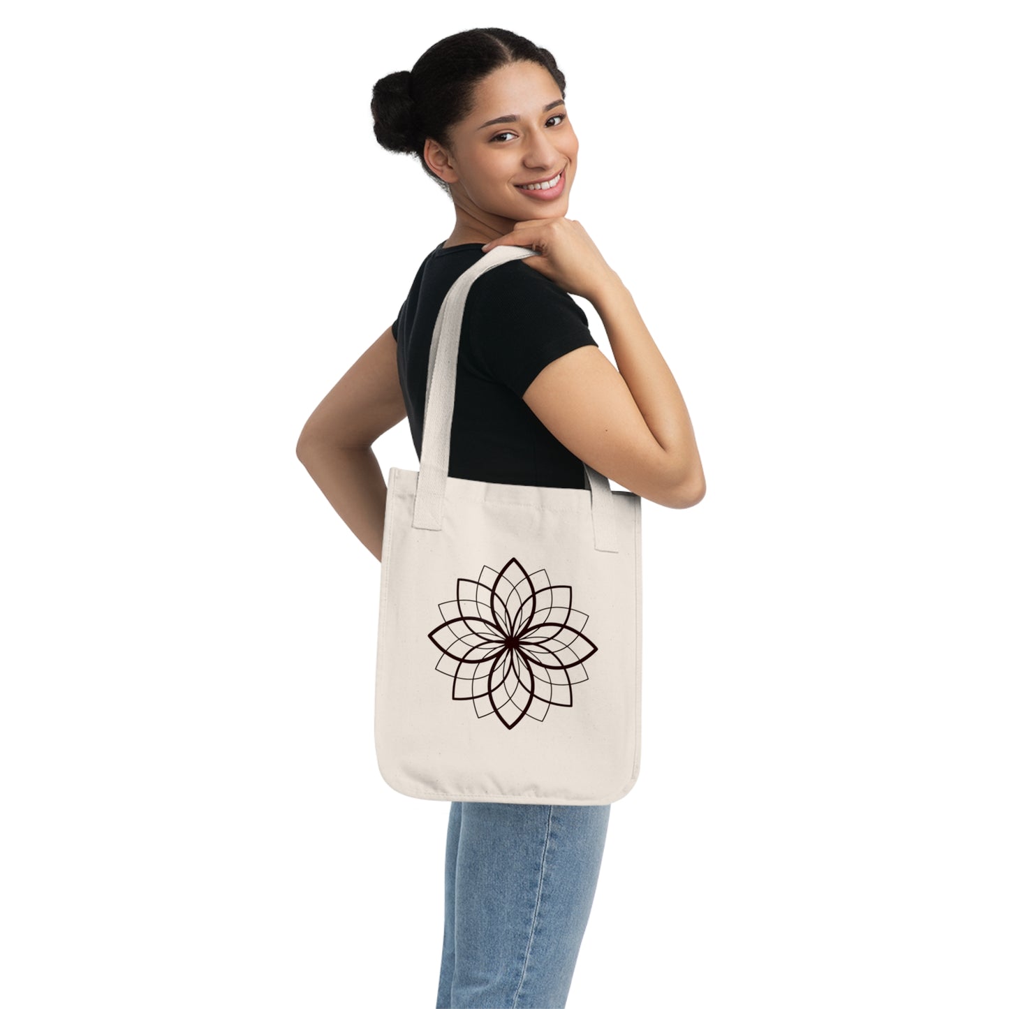 Lotus Flower of Life Organic Canvas Tote Bag