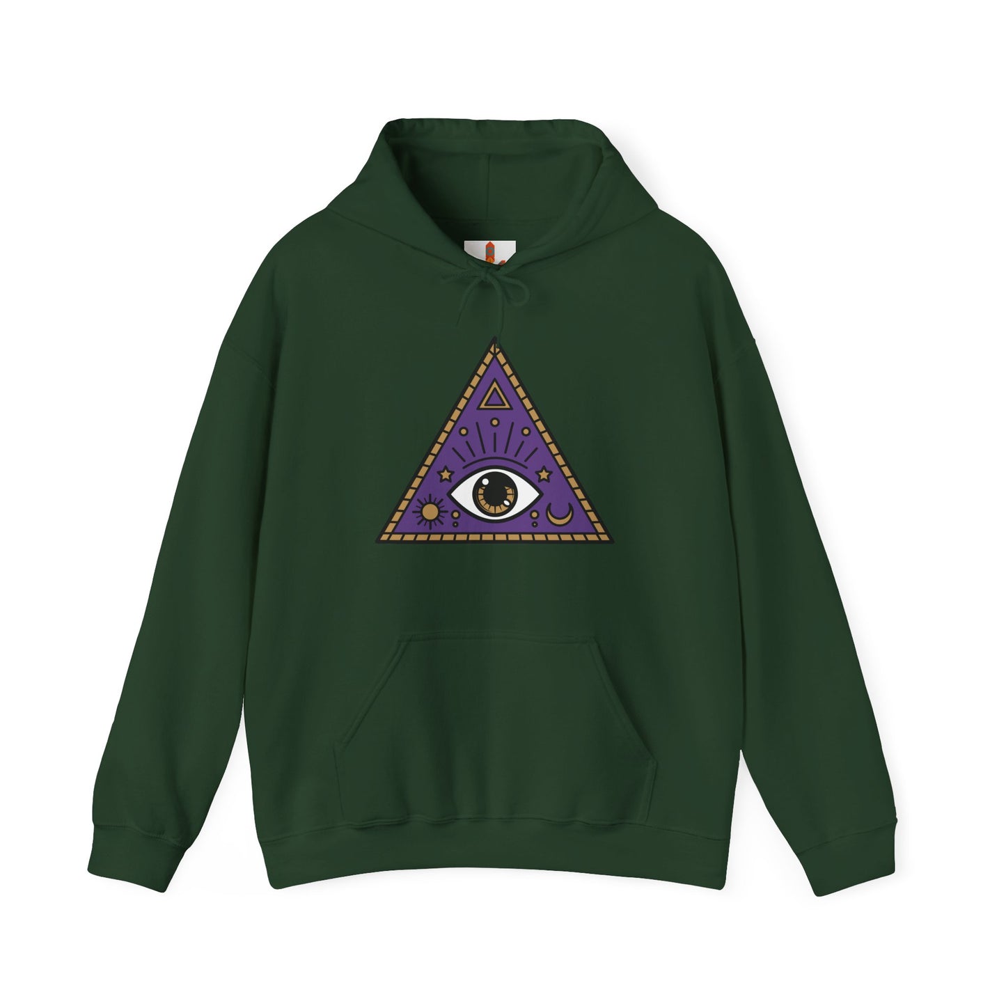 White Evil Eye and Pyramid Hoodie