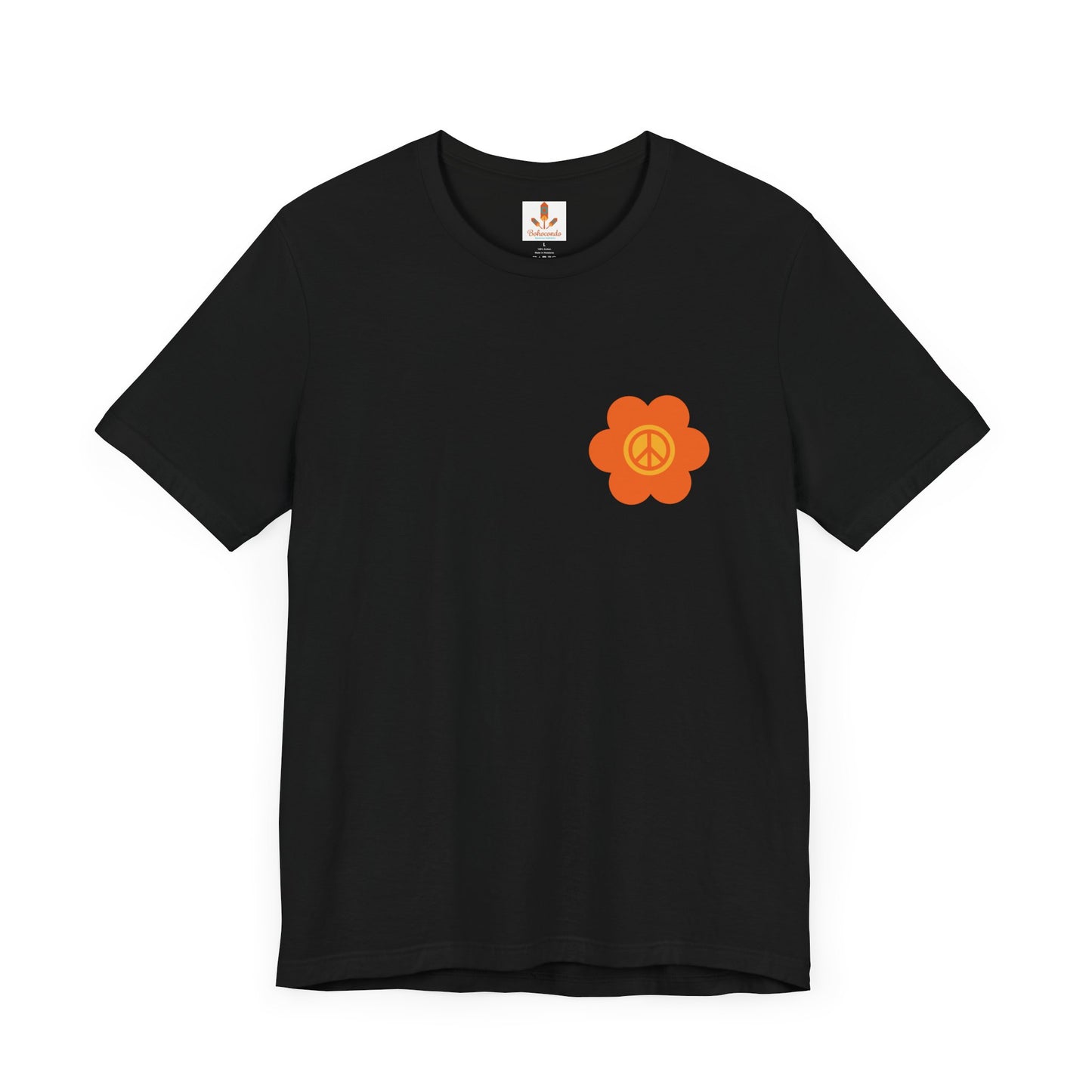 Peace Sign in Orange Flower T-shirt