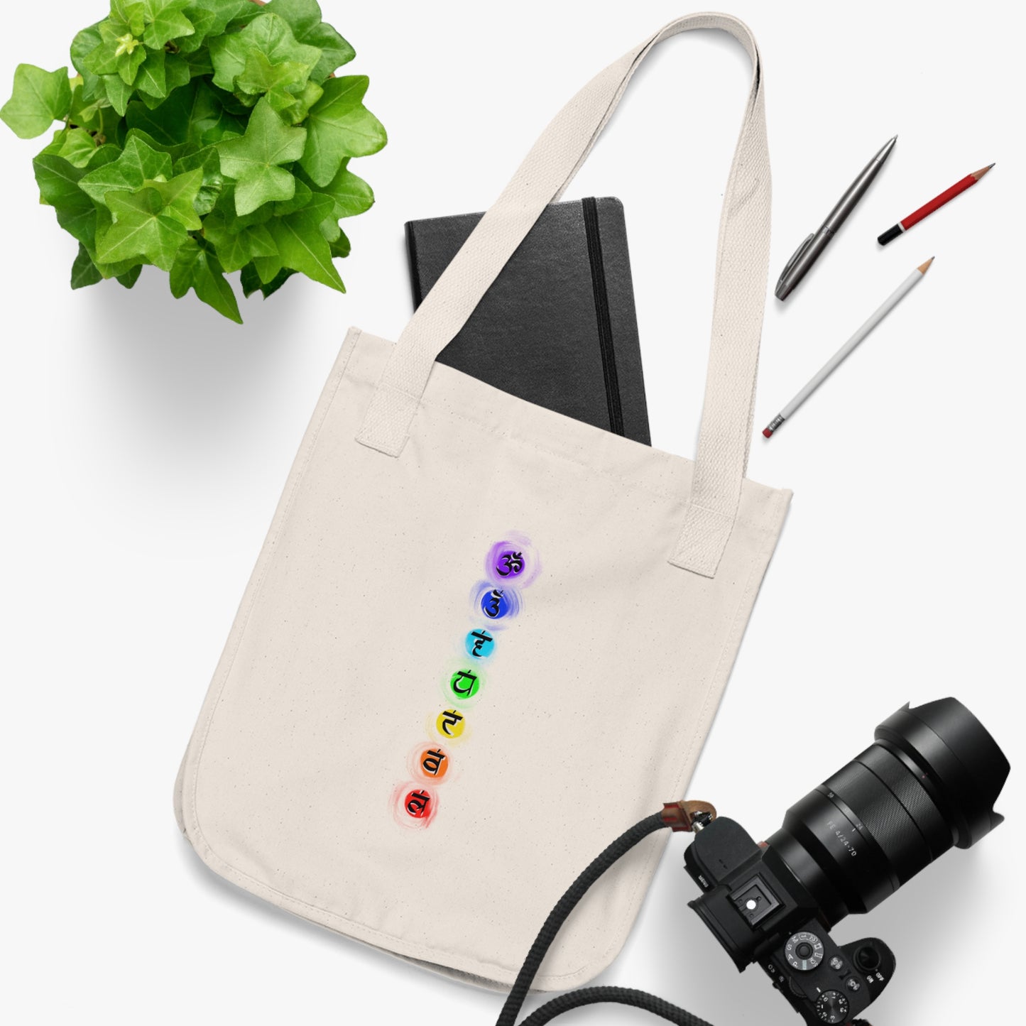 Seven Chakra Symbols Organic Canvas Tote Bag