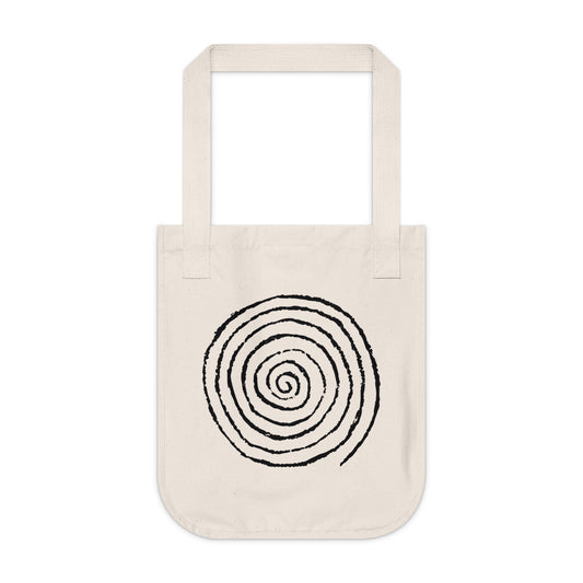 Spiral of Life Drawing Organic Canvas Tote Bag