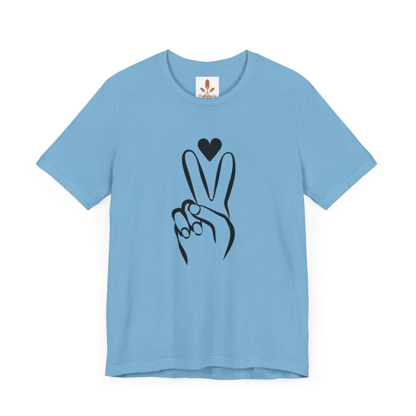 Peace Hand Sign with Heart T-shirt