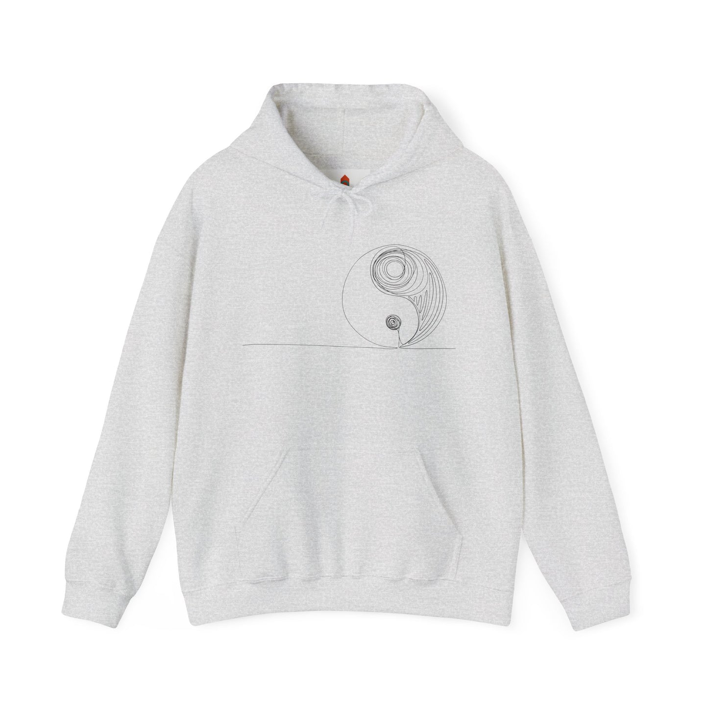 Minimalistic Yin Yang Drawing Hoodie