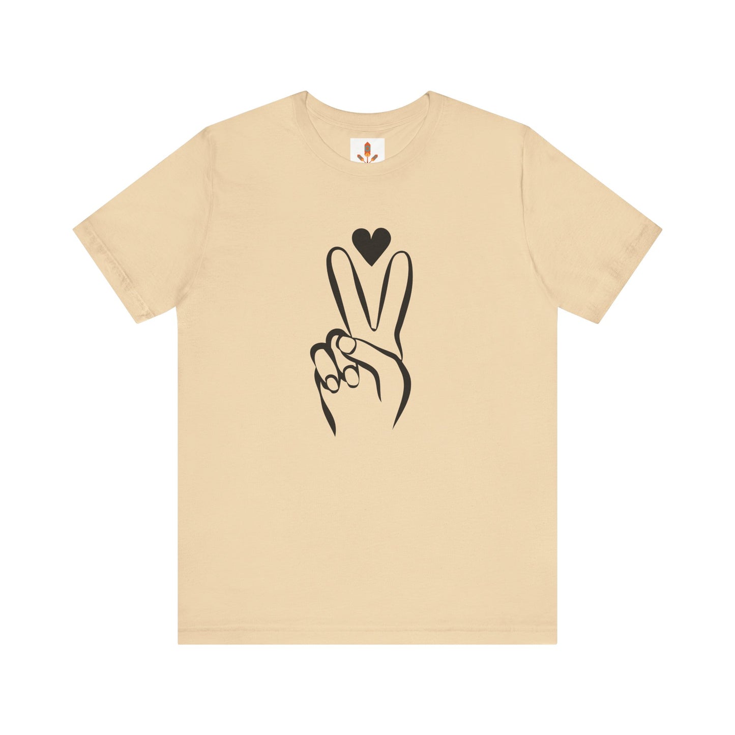 Peace Hand Sign with Heart T-shirt