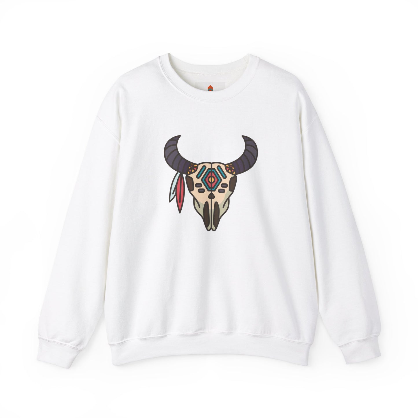 Buffalo Skull with Native Patterns Sweatshirt