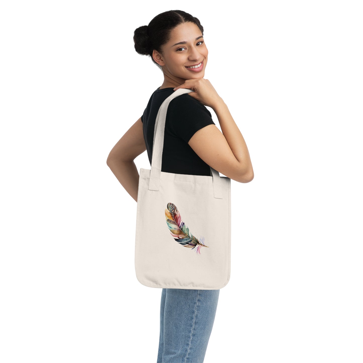 Feather Drawing Organic Canvas Tote Bag