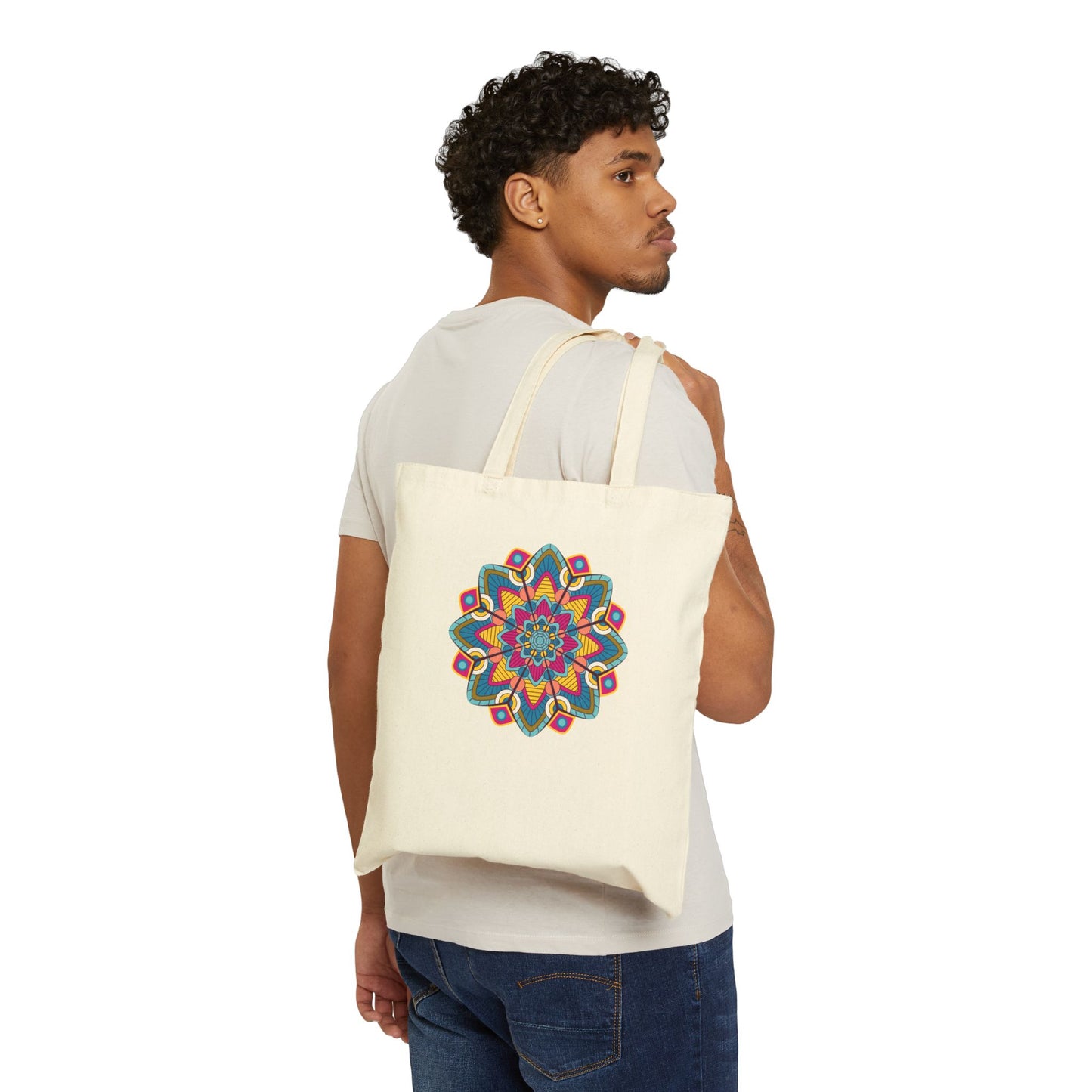 Colorful Mandala Cotton Tote Bag