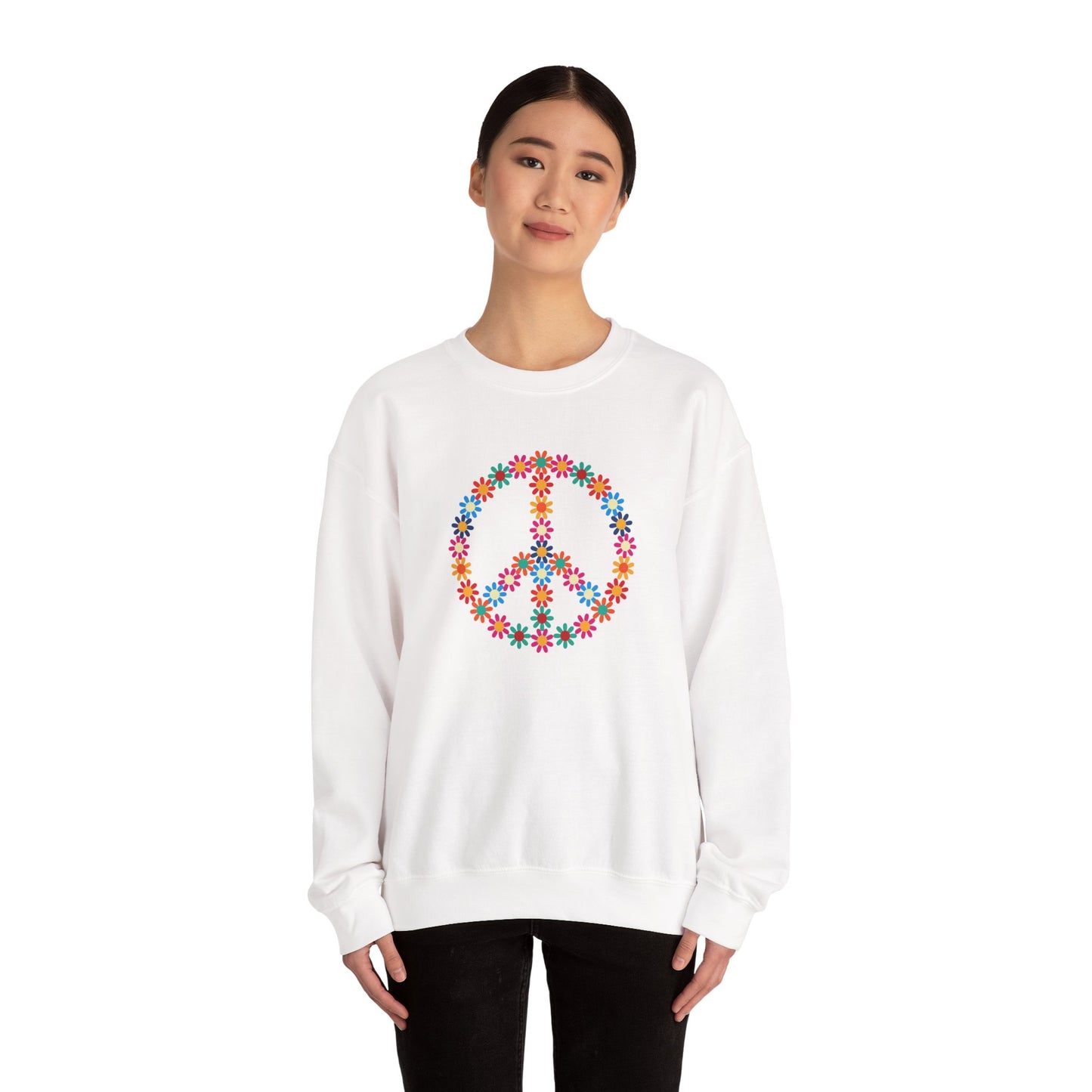 Peace Sign made of Flowers Sweatshirt