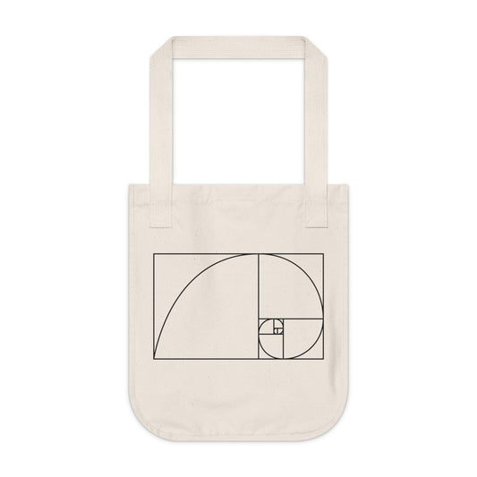 Fibonacci Spiral of Life Organic Canvas Tote Bag