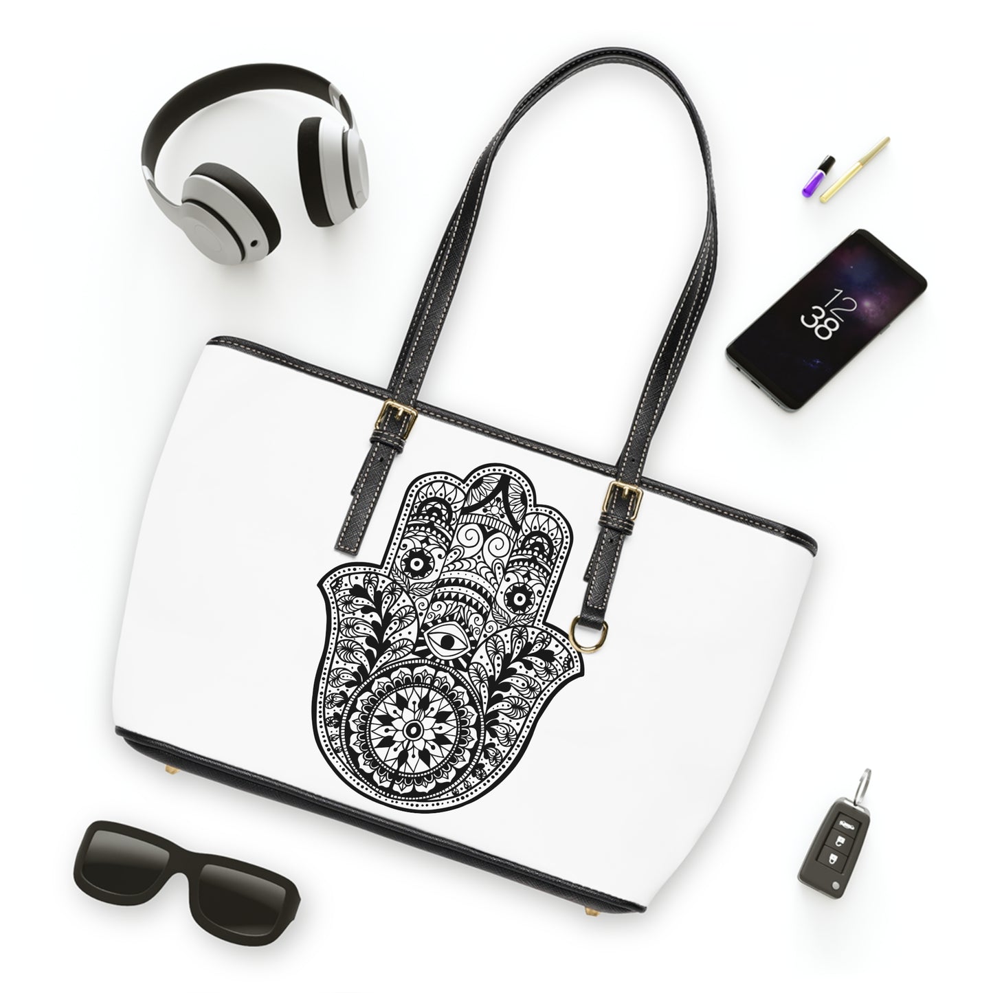 Beautiful Fatima Hamsa Hand Leather Shoulder Bag