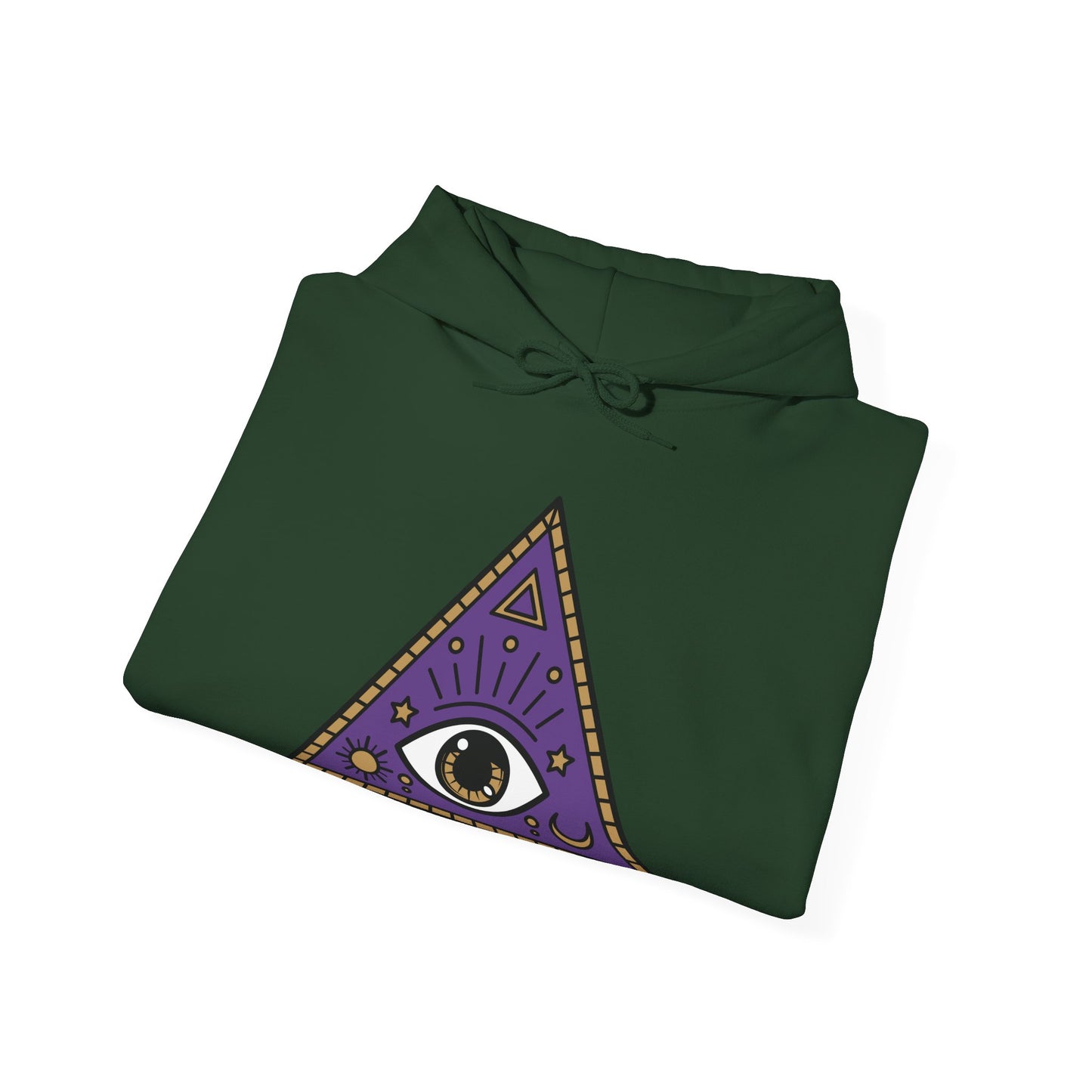 White Evil Eye and Pyramid Hoodie