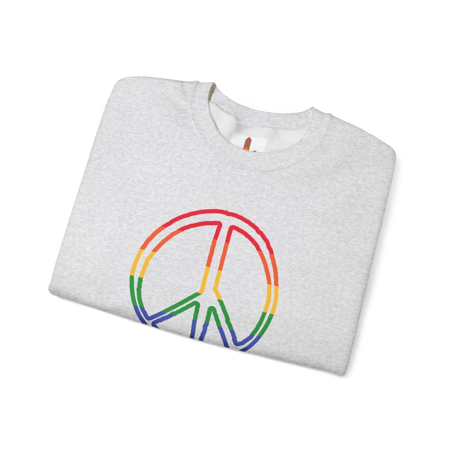 Drawing of Rainbow Peace Sign Sweatshirt