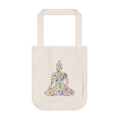 Colorful Buddha Design Organic Canvas Tote Bag
