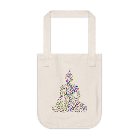 Colorful Buddha Design Organic Canvas Tote Bag
