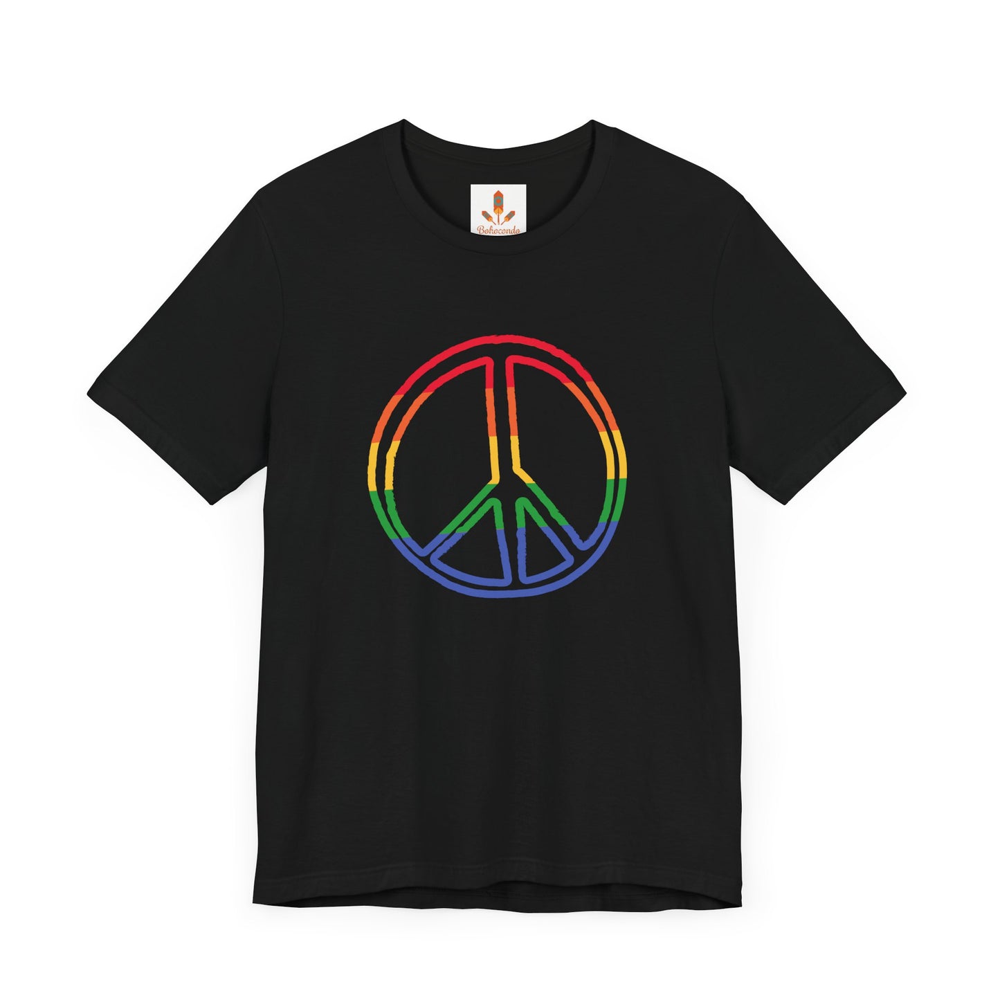 Drawing of Rainbow Peace Sign T-shirt