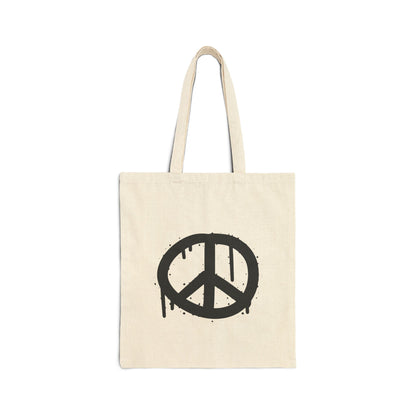 Peace Sign Graffiti Cotton Tote Bag