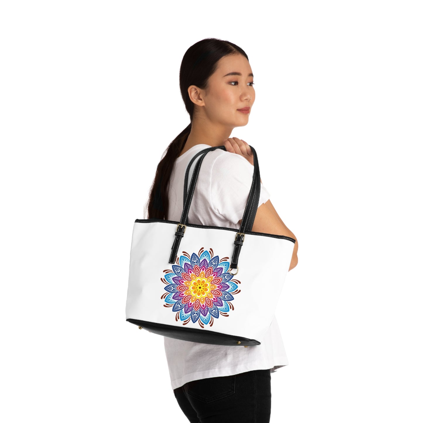 Mandala Pattern Leather Shoulder Bag