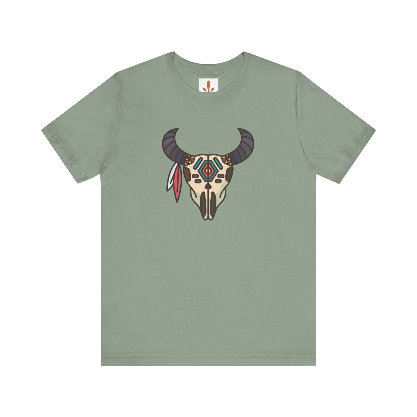 Buffalo Skull with Native Patterns T-shirt