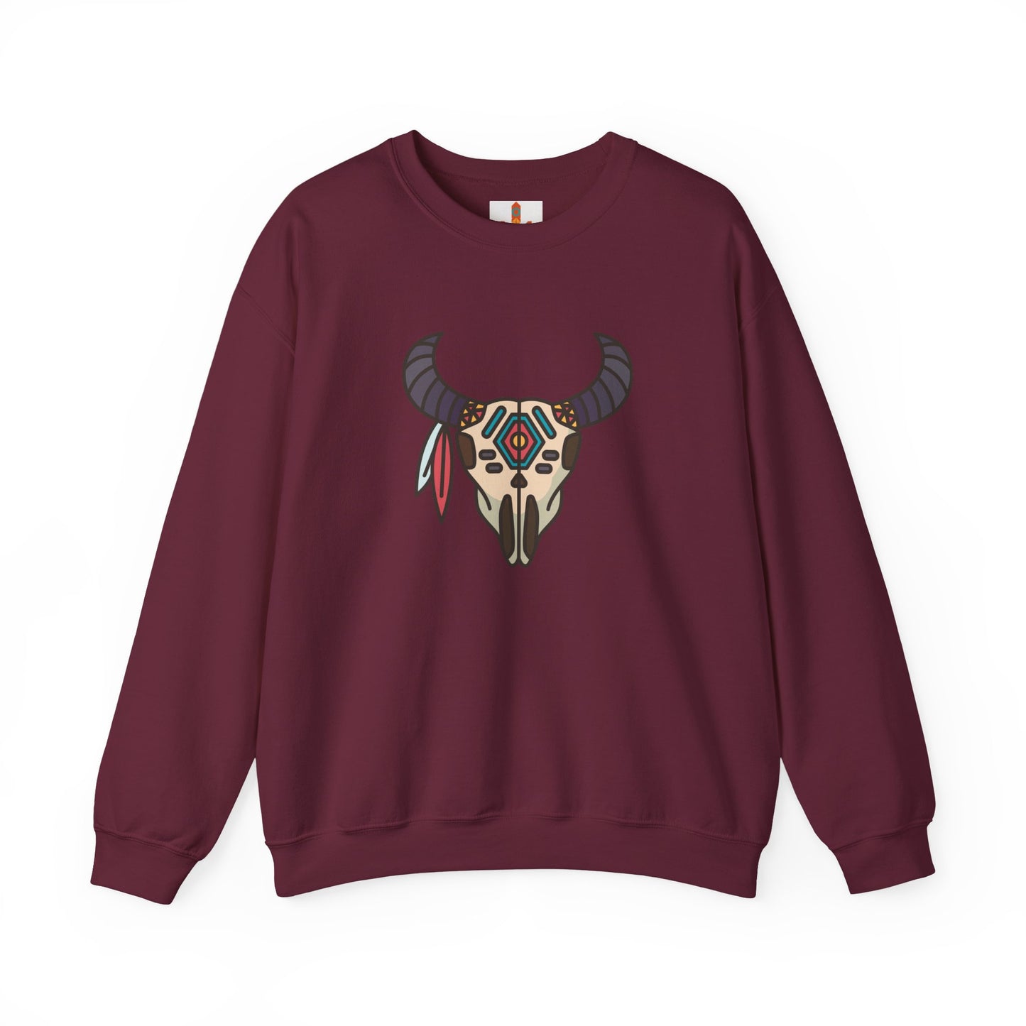 Buffalo Skull with Native Patterns Sweatshirt