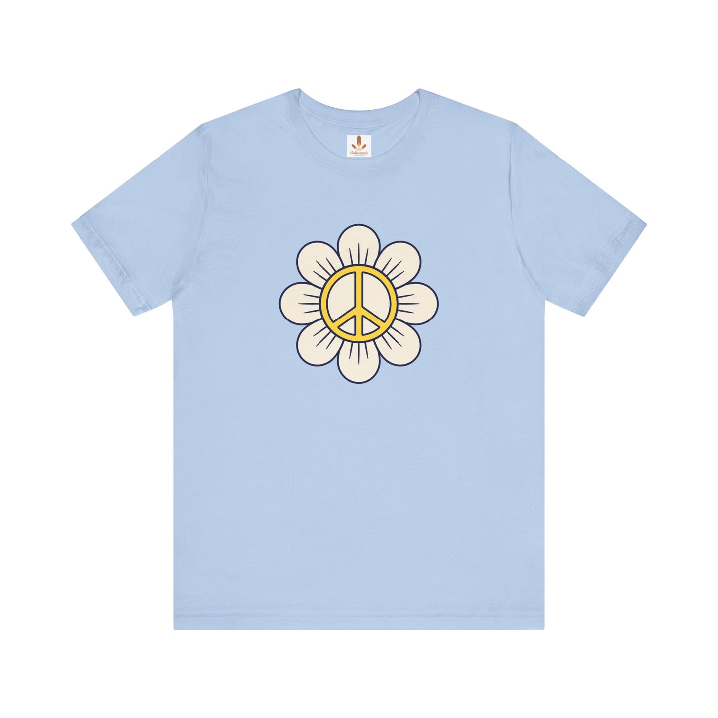 Yellow Peace Sign in a Flower T-shirt