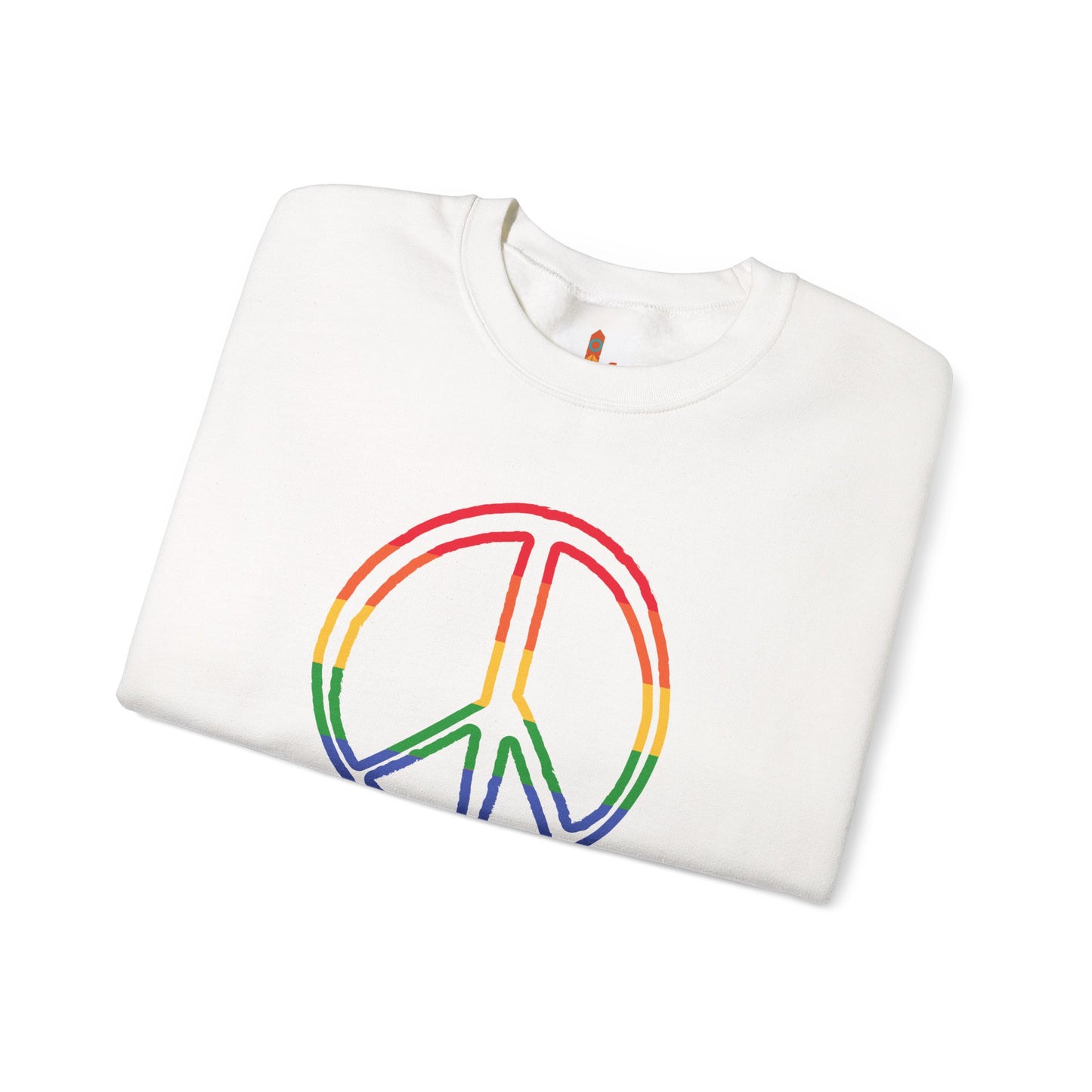 Drawing of Rainbow Peace Sign Sweatshirt