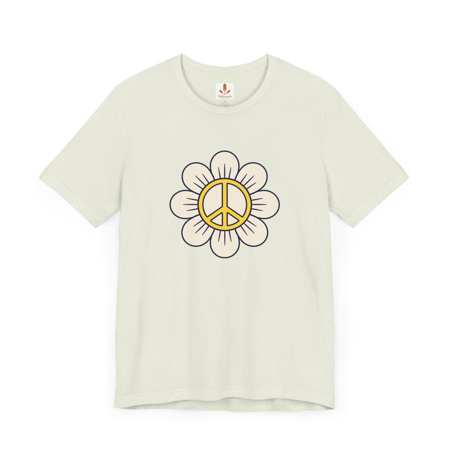 Yellow Peace Sign in a Flower T-shirt