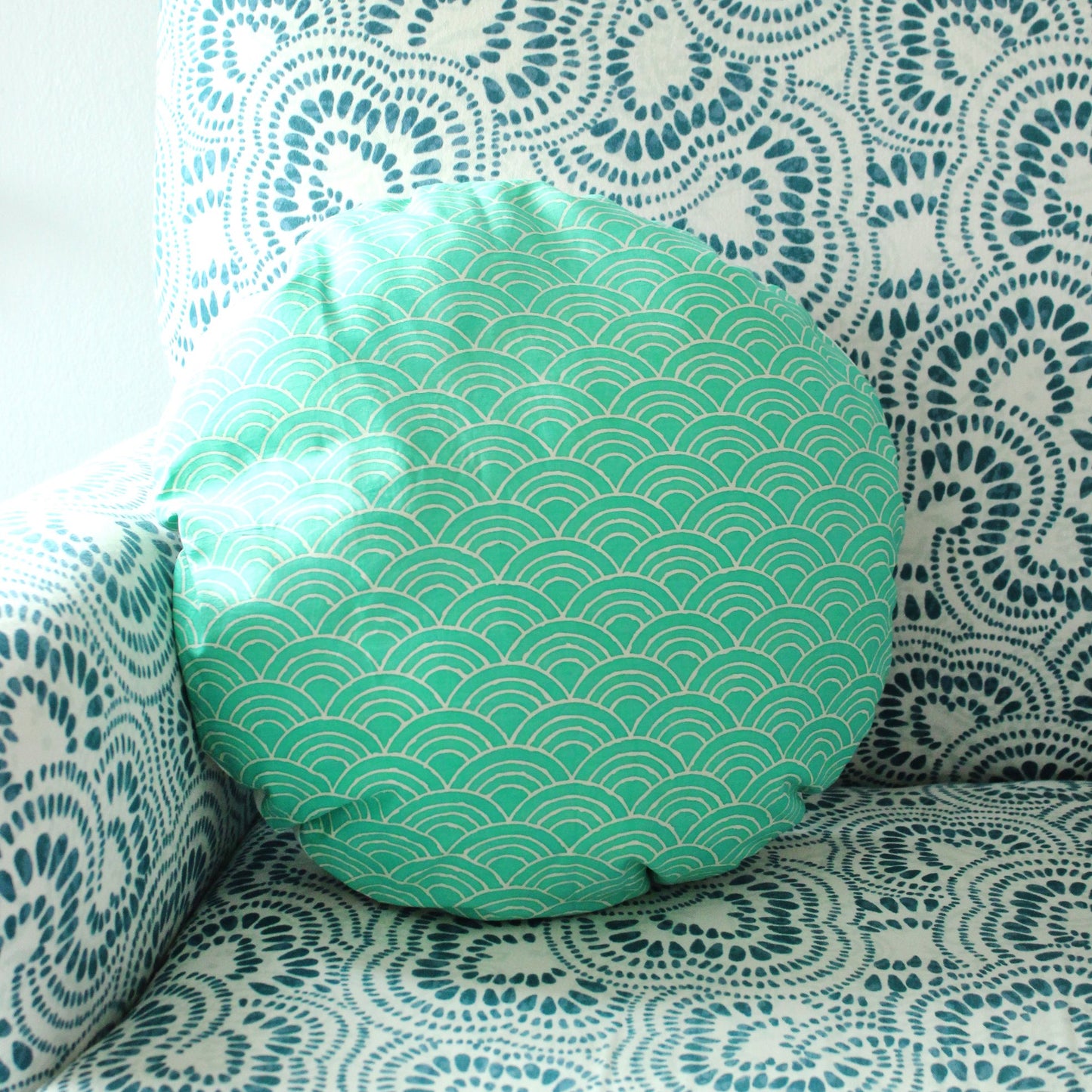 Round Wave Striped Bohemian Pillow Cover 16"