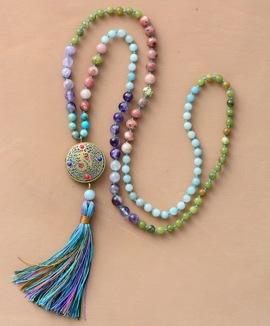 108 Beads Natural Stone Mala Necklace