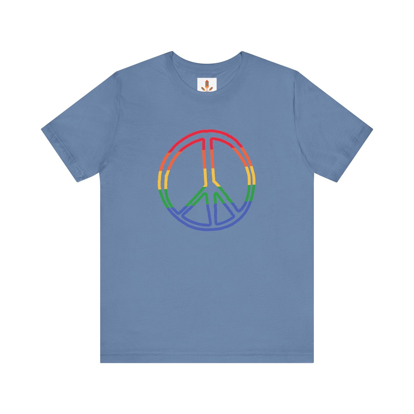 Drawing of Rainbow Peace Sign T-shirt