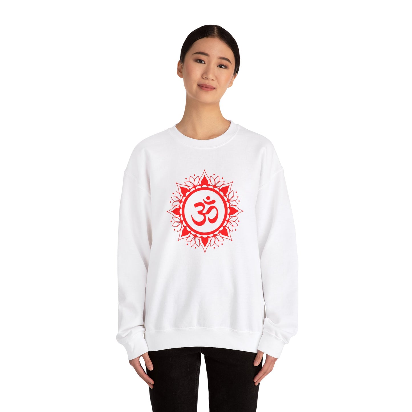 Red Om Lotus Design Sweatshirt