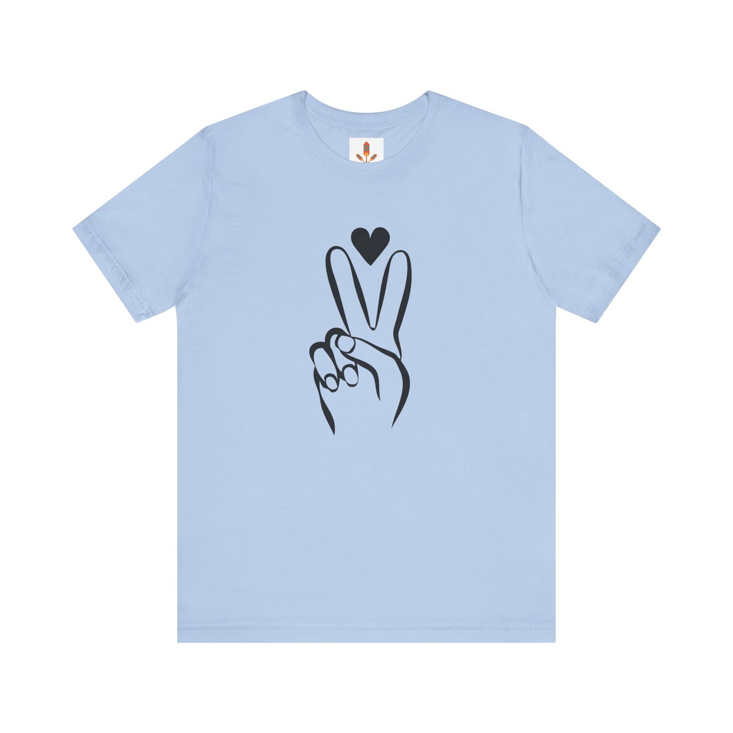 Peace Hand Sign with Heart T-shirt