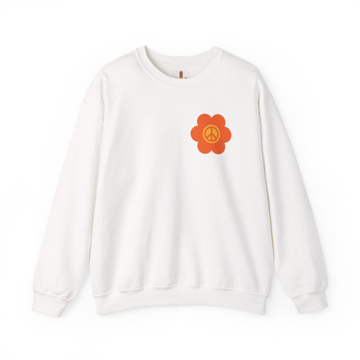 Peace Sign in Orange Flower Sweatshirt