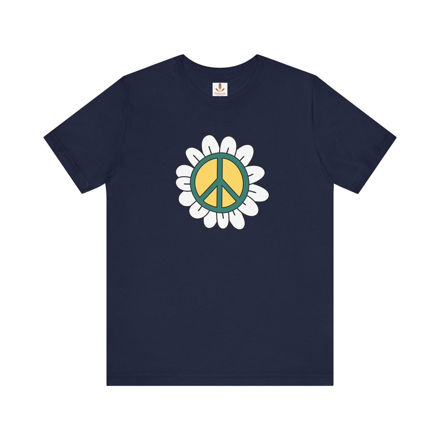 Peace Sign in White Flower T-shirt