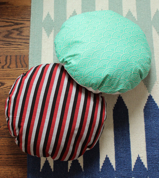 Round Wave Striped Bohemian Pillow Cover 16"