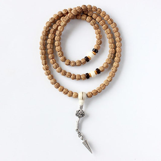 108 Mala Rudraksha Tibetan Buddhism Prayer Beads Necklace