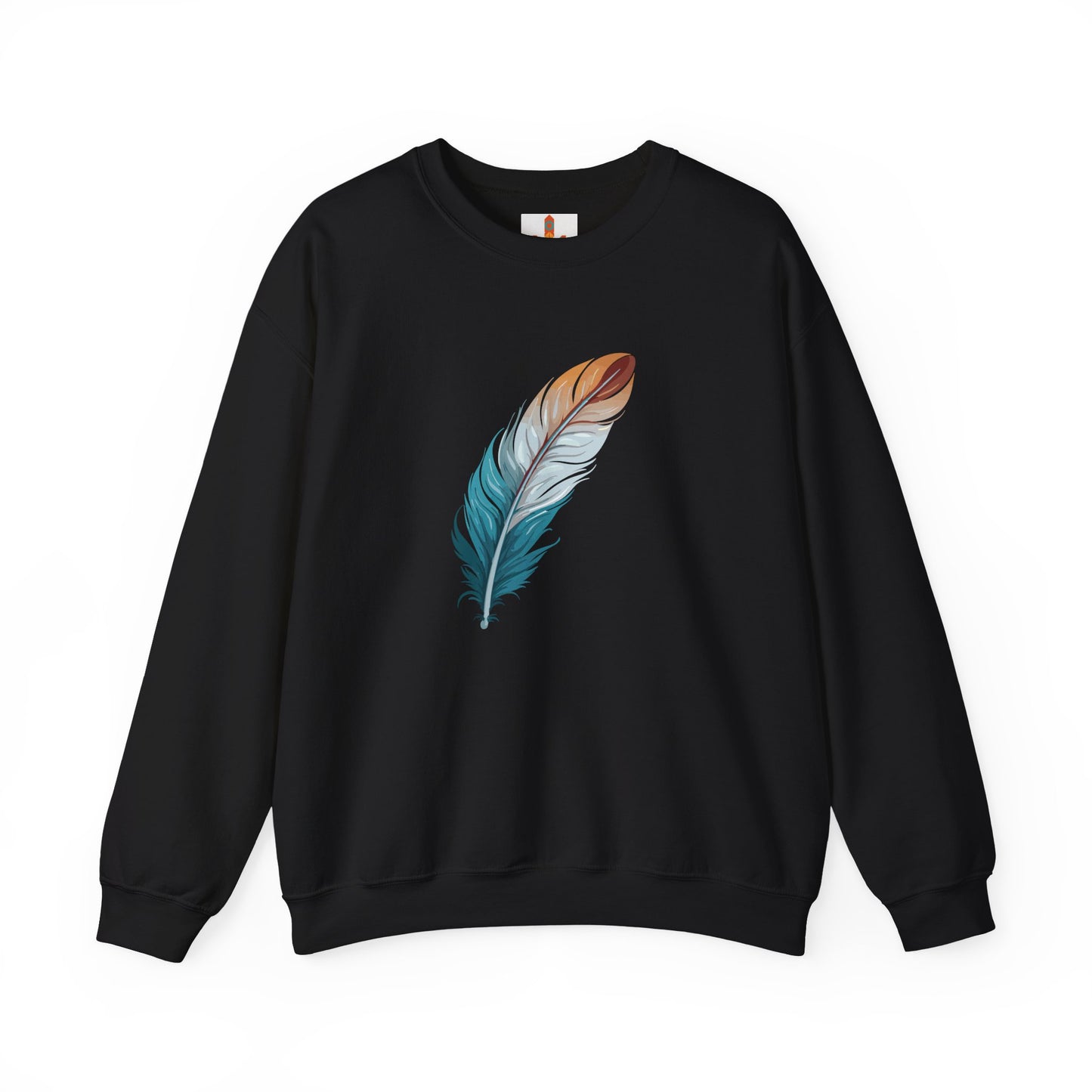 Blue and White Feather Sweatshirt