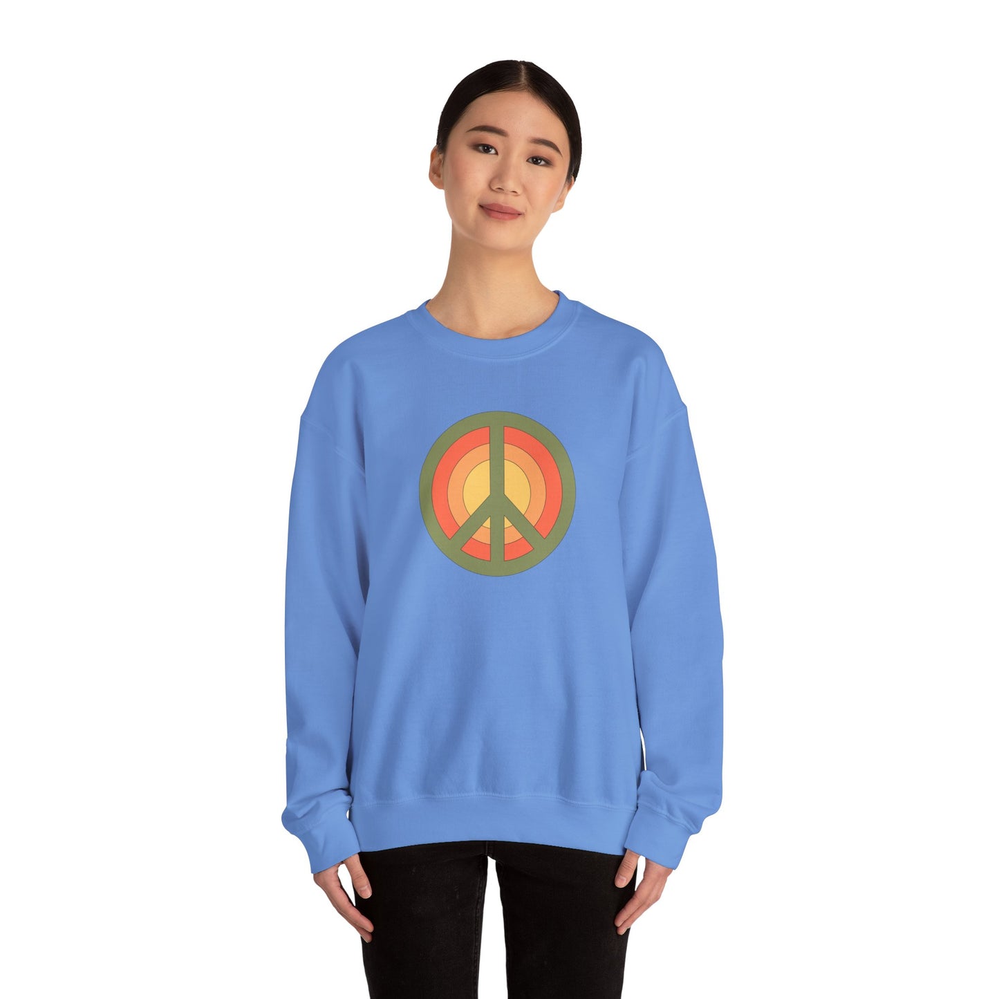 Retro Peace Sign Design Sweatshirt