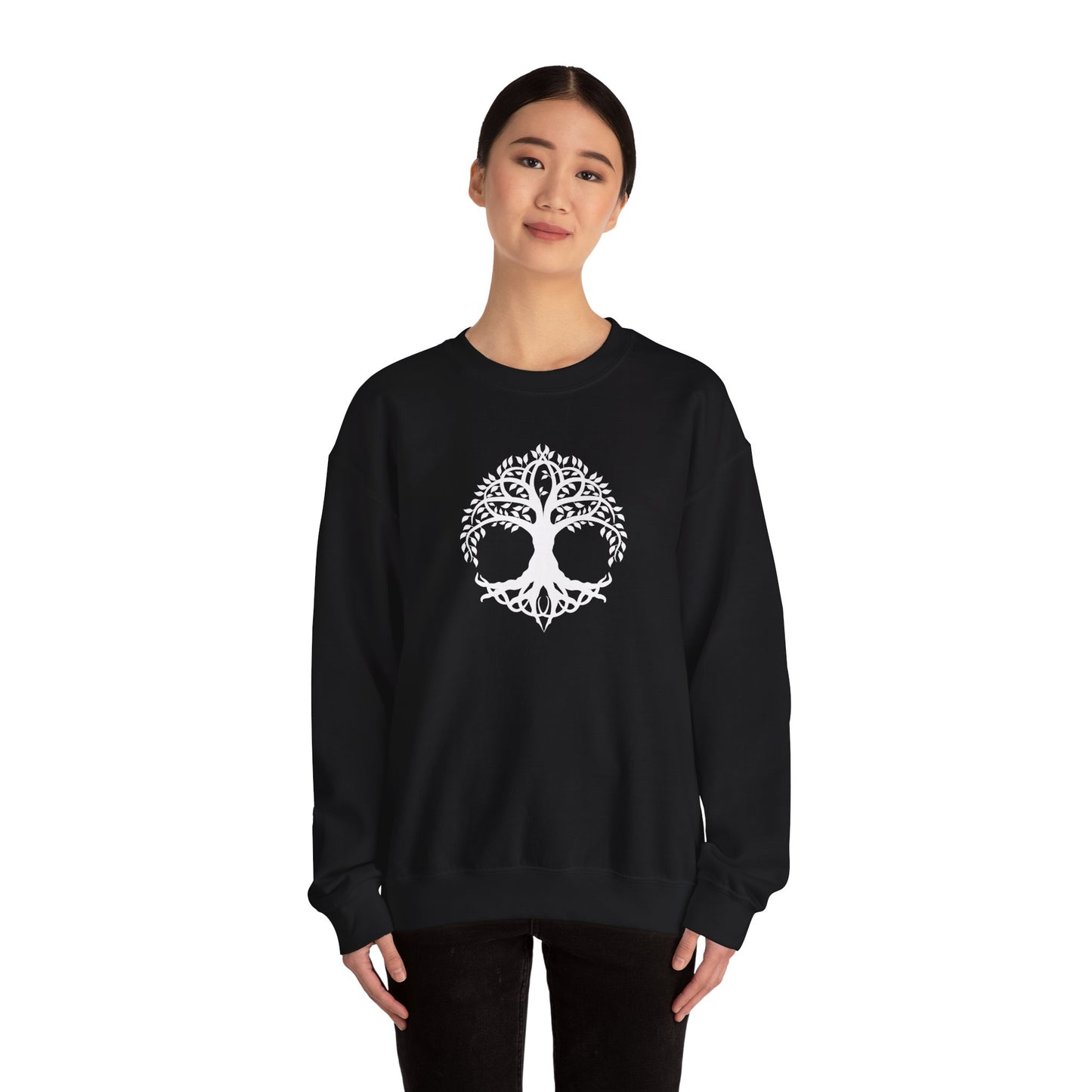 White Celtic Tree of Life Design Sweatshirt