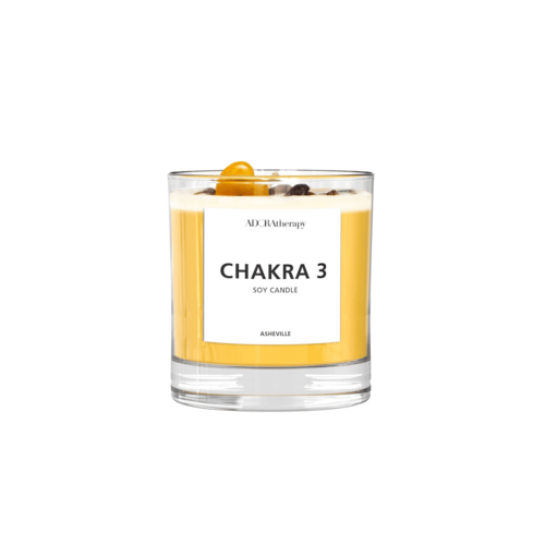 Chakra 3 Soy Candle with Tiger's Eye Gemstones