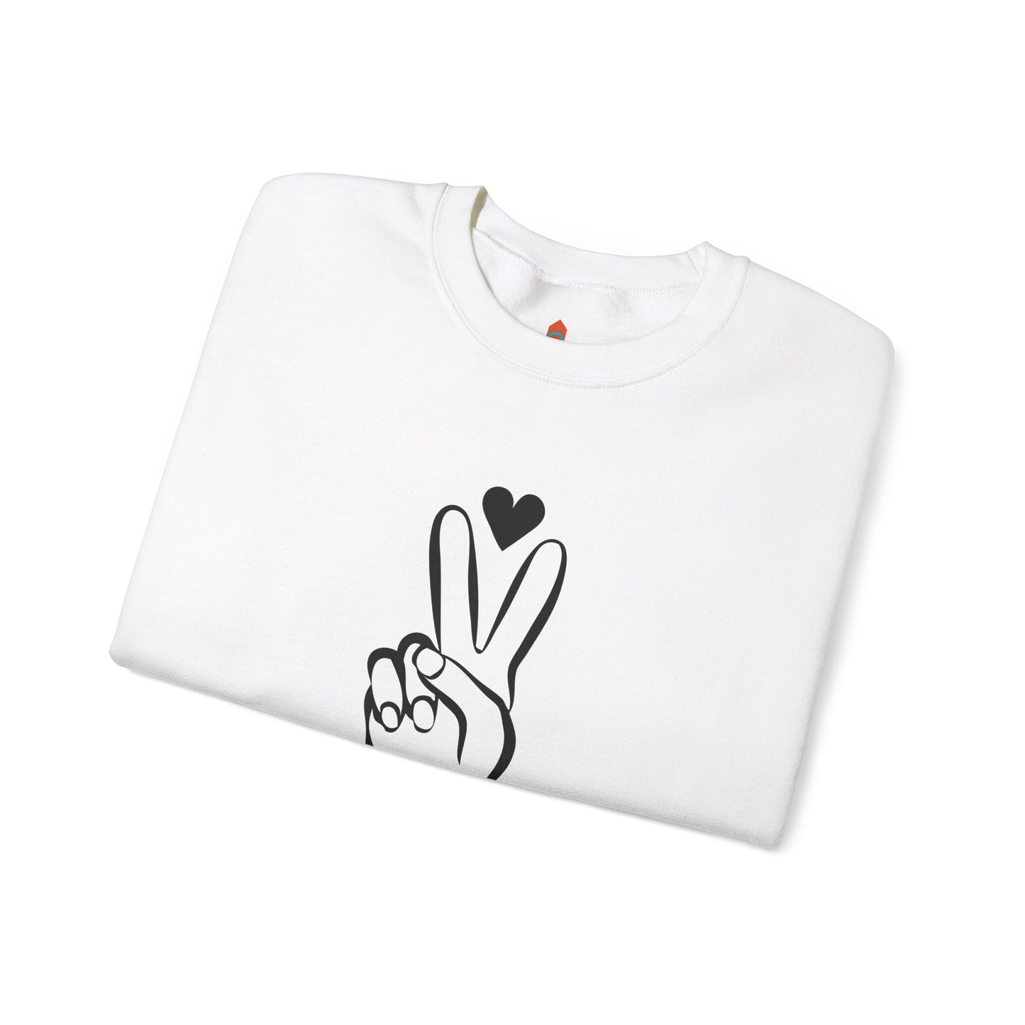 Peace Hand Sign with Heart Sweatshirt