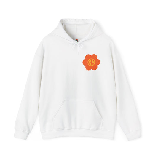 Peace Sign in Orange Flower Hoodie