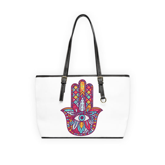 Colorful Fatima Hamsa Hand Leather Shoulder Bag