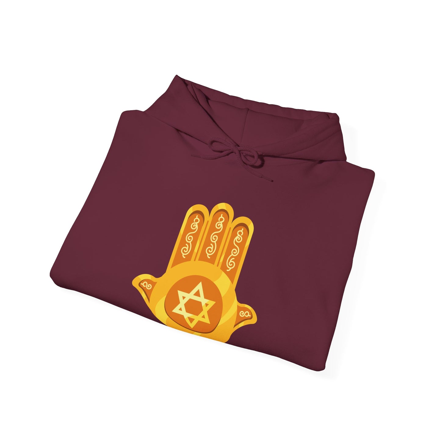 Golden Hamsa Hand with Star of David Hoodie