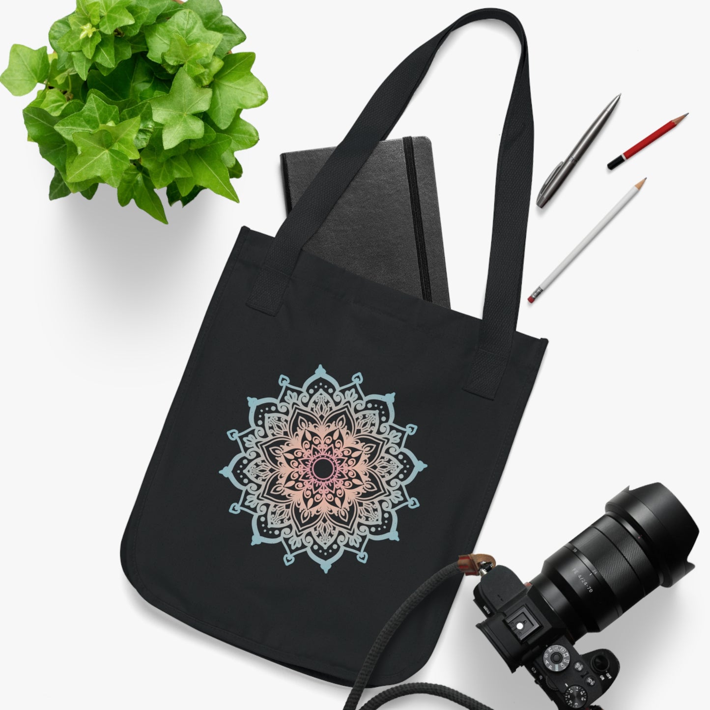 Flower Mandala Organic Canvas Tote Bag