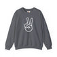 White Simple Peace Hand Sign Sweatshirt
