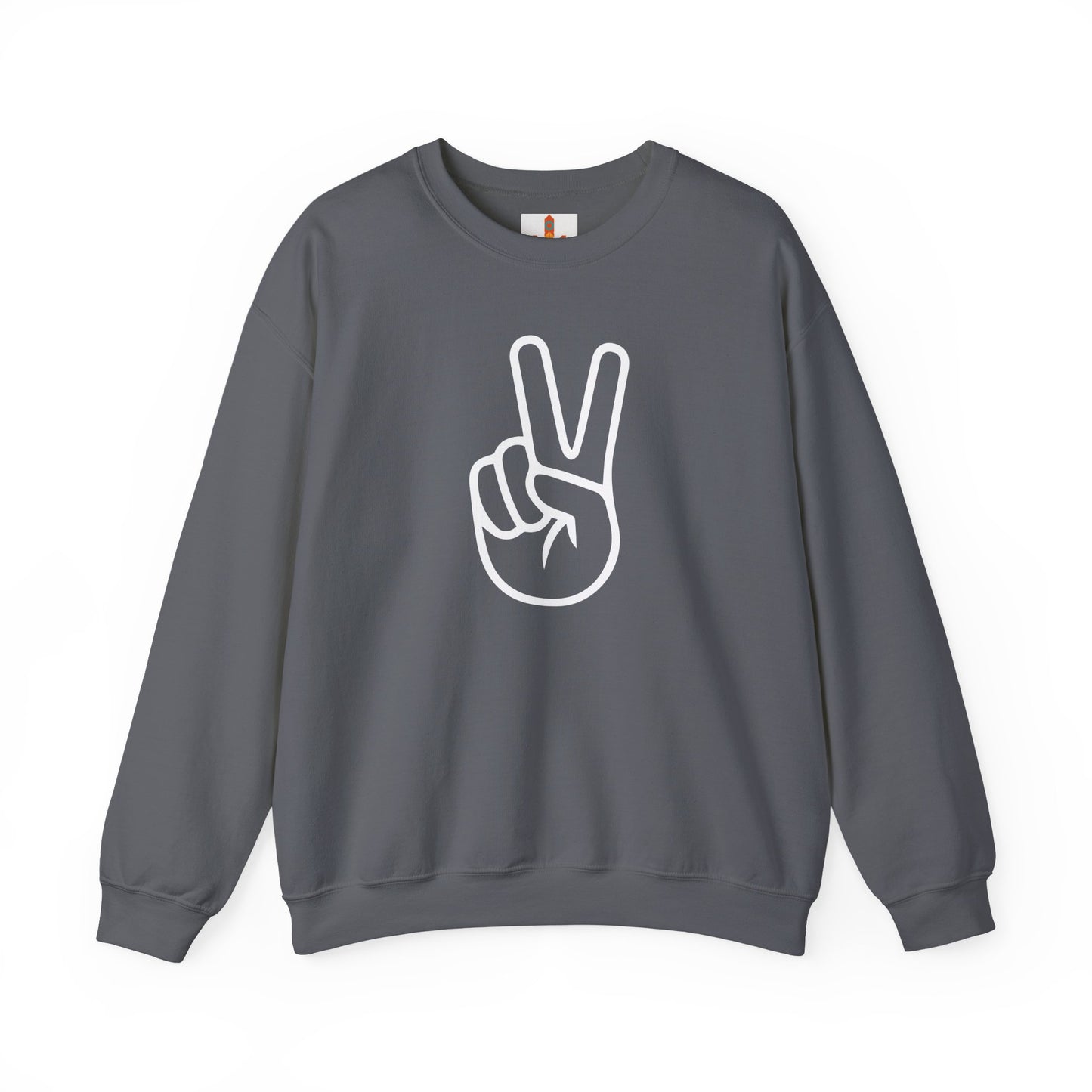 White Simple Peace Hand Sign Sweatshirt