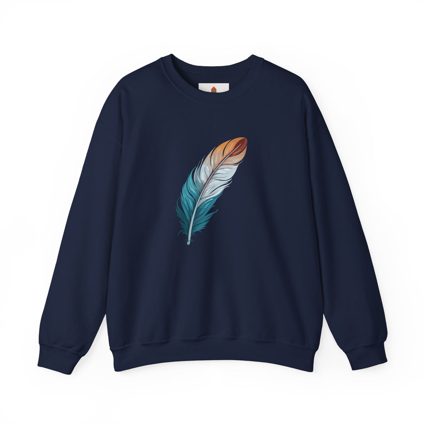 Blue and White Feather Sweatshirt