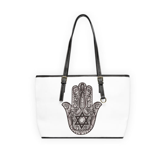 Beautiful Hamsa Hand with Star Leather Shoulder Bag