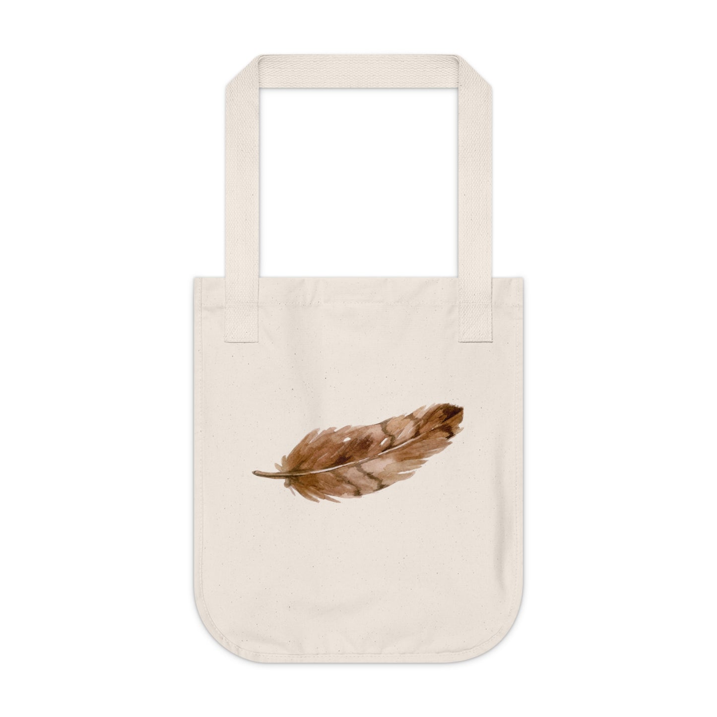 Brown Feather Organic Canvas Tote Bag