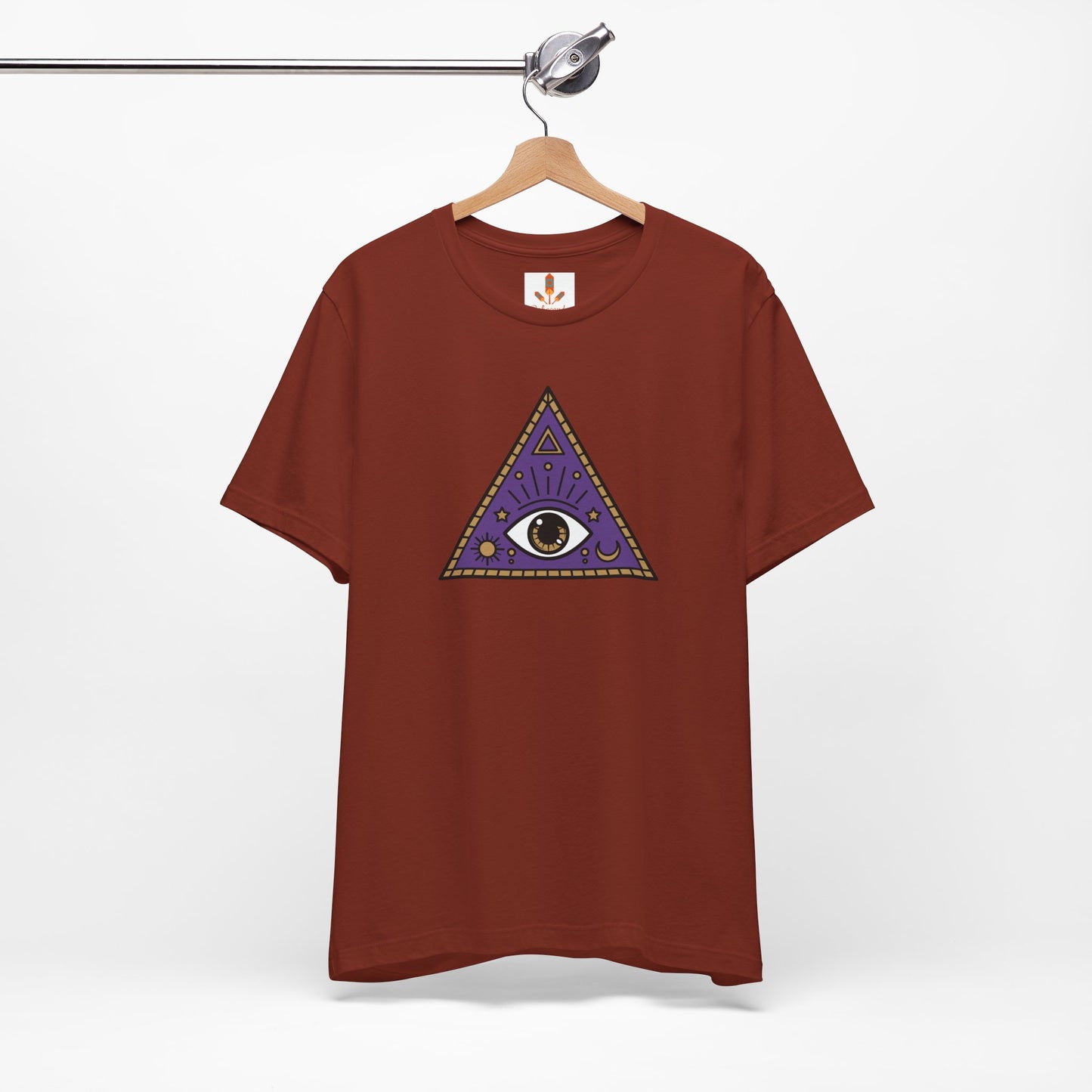 White Evil Eye and Pyramid T-shirt